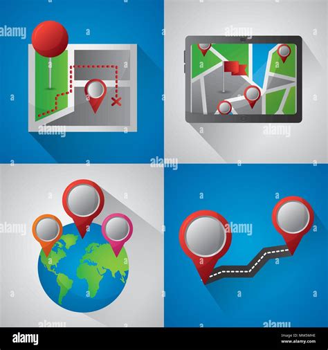 La Aplicaci N De Navegaci N Gps Banners Mundo Mapas De Ubicaciones De