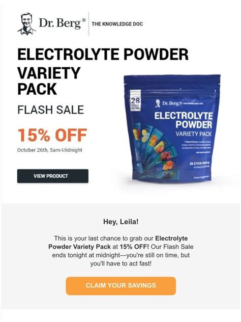 Dr Berg ⚡ Final Hours 15 Off Electrolytes On The Go Milled