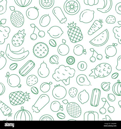 Seamless Pattern Fruit And Vegetables Stock Vector Image Art Alamy