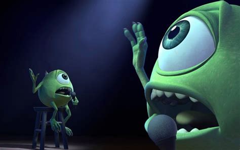 Hd Wallpaper Of Mike Wazowski Singing On A Stool In Monsters Inc Movie