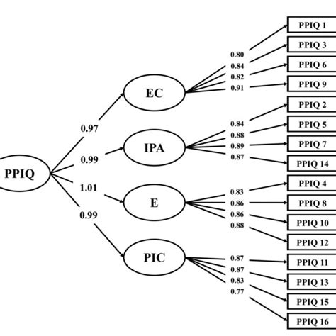 Cota Ppiq Significado - FIGURE E Measurement model of standardized PPIQ-C parameters. PPIQ-C ...