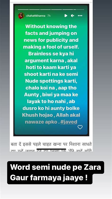 Chahatt Khanna Calls Uorfi Javed S Photo Session Semi Nude Spottings