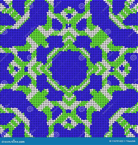 Modelo Cruzado Del Bordado Del Extracto De La Puntada Stock de