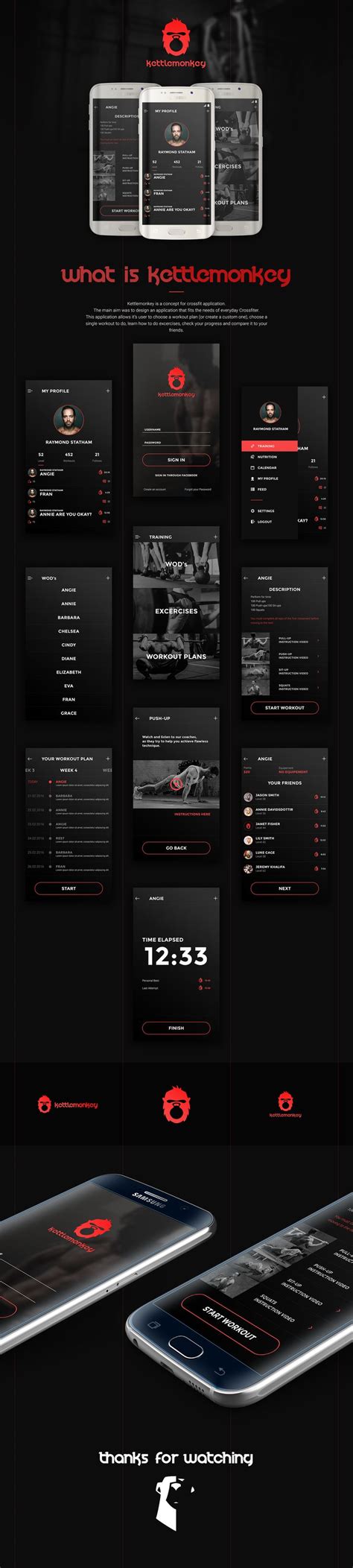 Kettlemonkey Crossfit App Concept On Behance Crossfit App Workout