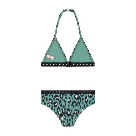 Shiwi Girls Luxe Triangle Bikini Leopard Green Bol