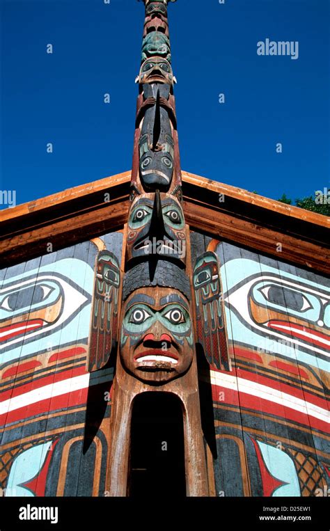 Traditional Clan House At Totem Bight State Historical Park Ketchikan