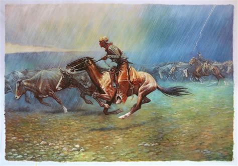 The Stampede Frederic Remington Hand Painted Oil Painting Reproduction