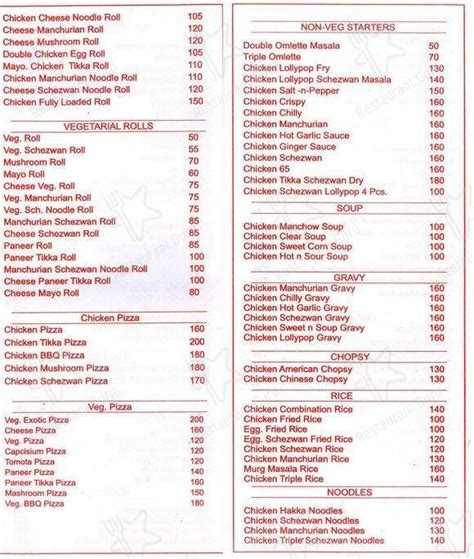 Menu At Galaxy Mumbai Shop No 14