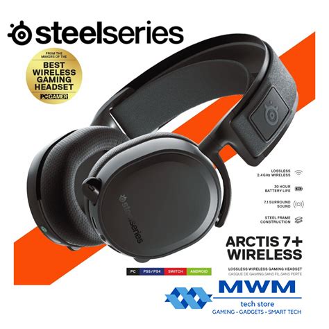 Steelseries Arctis 7+ Wireless Gaming Headset – Lossless 2.4 GHz – 30 ...