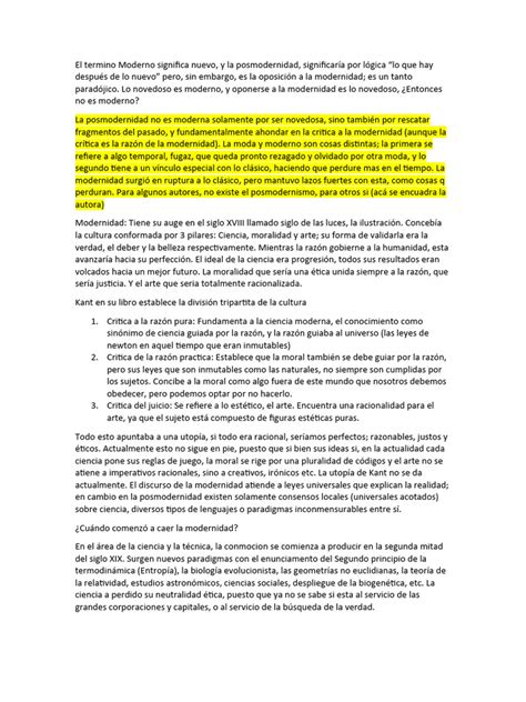 Posmodernidad Pdf Moralidad Immanuel Kant