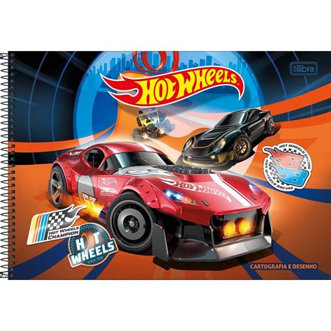 Caderno De Cartografia E Desenho Espiral Capa Dura Hot Wheels 80 Folhas Hot Wheels Cadernos
