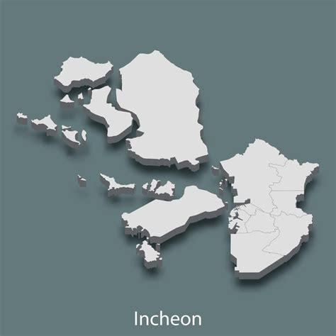 3d isometric map of Incheon is a city of Korea 11310857 Vector Art at