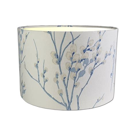 Lampshade In Laura Ashley Pussy Willow Off White Seaspray Blue Fabric Various Sizes Free Uk