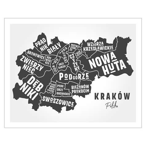 Plakat X Mapa Krak W Dzielnice Miasta Cena Opinie