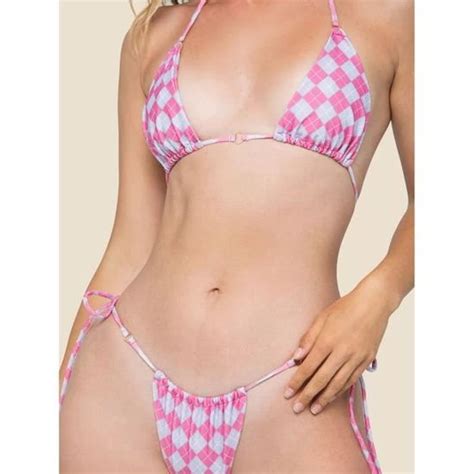 Bikini Swimsuit Maillot De Bain Imprim Floral Couleur Unie Frtw