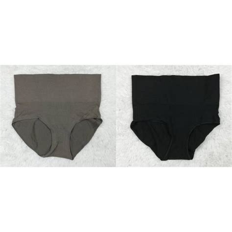 Nearly Nude Intimates Sleepwear Nearly Nude Womens Shapewear Briefs Black Gray Opaque