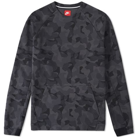 Nike Tech Fleece Camo Crew (Anthracite & Black) | END.