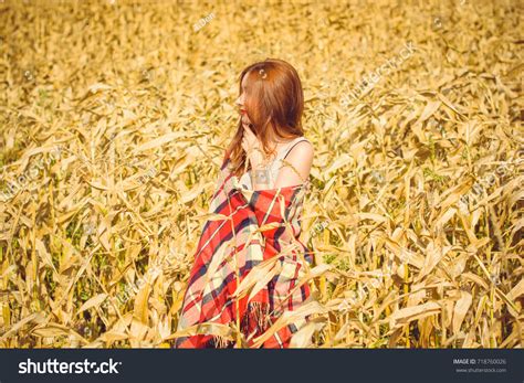 Sexy Cozy Redhead Babe Red Checkered Stock Photo 718760026 Shutterstock