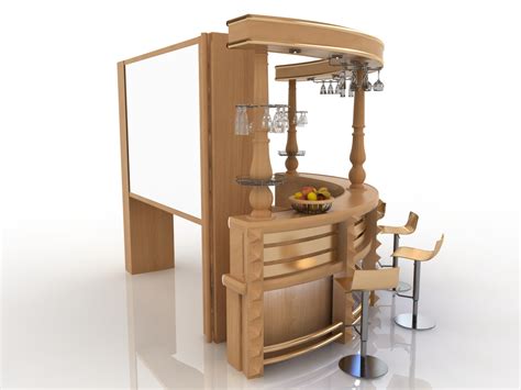 Барная стойка модель 3d max - фото