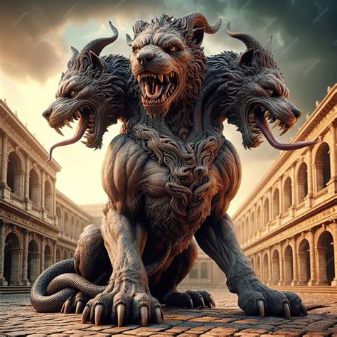 Cerberus The Mythological Dog With Three Heads Guardian Of The Entrance