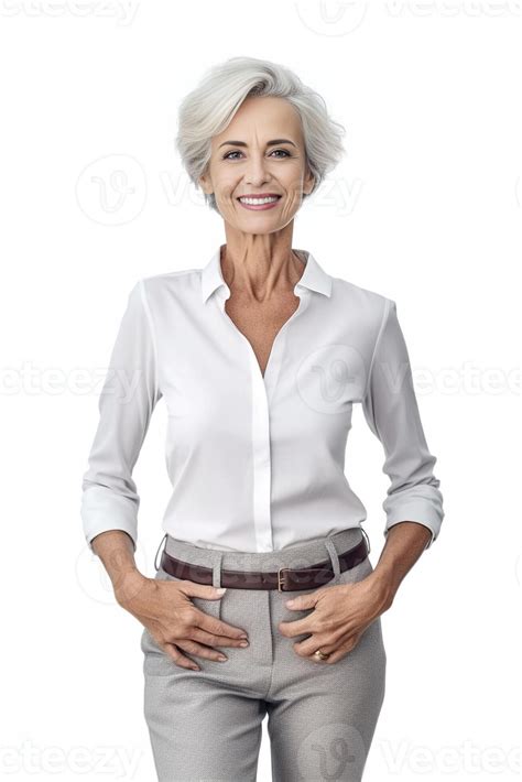 She Is Really Cute Beautiful Mature Women Looking At Camera And Smiling While Holding Hands On