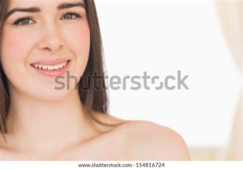 Smiling Nude Brunette Looking Camera On Stock Photo Shutterstock