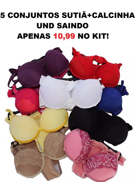 Conjunto Lingerie Kit Conj Calcinha E Suti Shopee Brasil