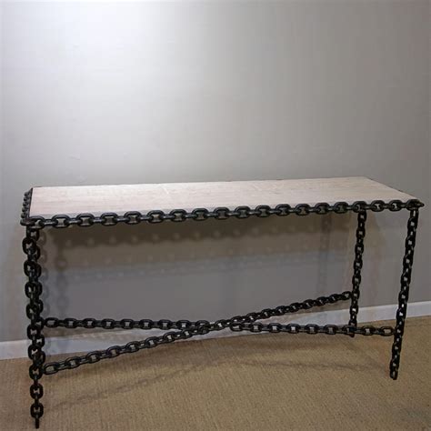 modern chain form side table  cerused oak top  stdibs chain