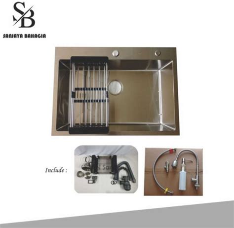 Jual Paket Kitchen Sink 7050 Stainless Kran Sink Flexible Bak Cuci