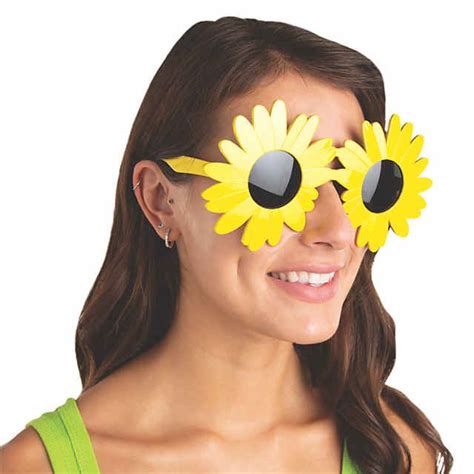 Sunflower And Daisy Sunglasses 6 Pc Oriental Trading Sunflower Party Funny Sunglasses