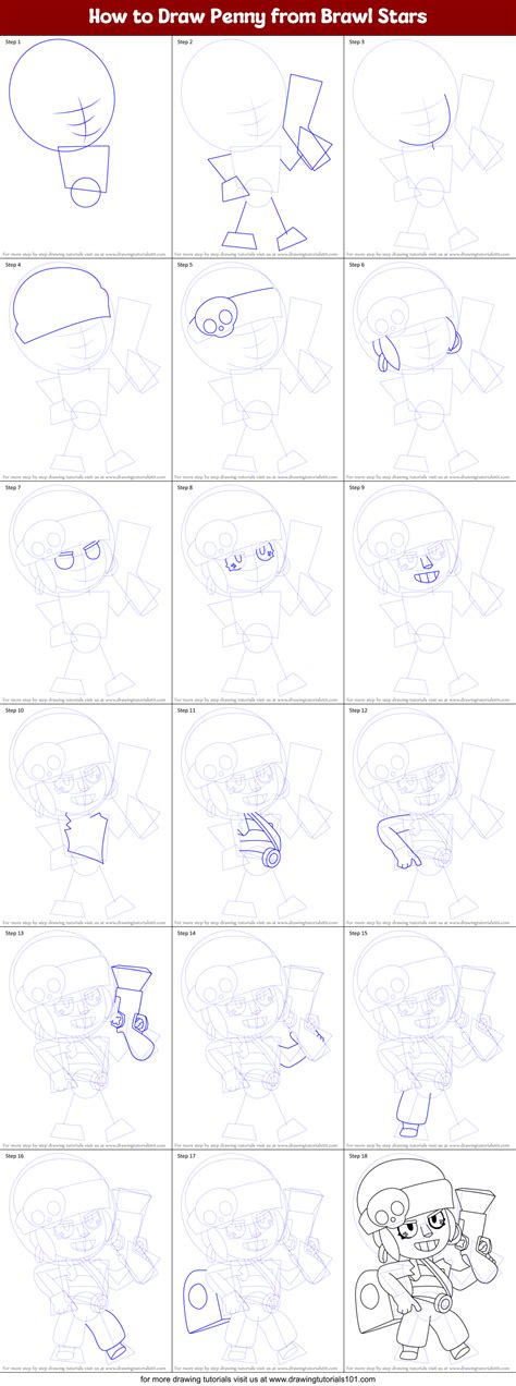 How To Draw Penny From Brawl Stars Brawl Stars Step By Step