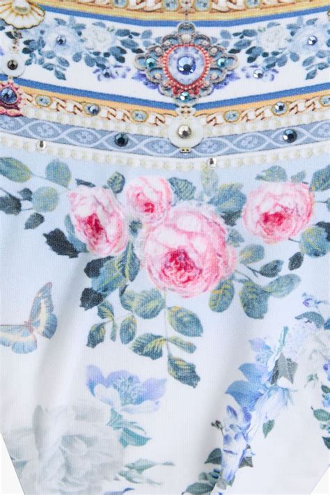 CAMILLA Crystal Embellished Printed Low Rise Bikini Briefs THE OUTNET