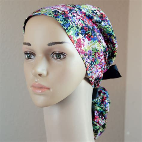 Ponytail Scrub Cap For Women With Fabric Ties Optional Etsy Caps