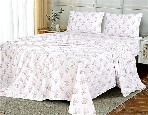 Ruvanti Flannel Sheets Queen Size 100 Cotton Brushed Flannel Bed