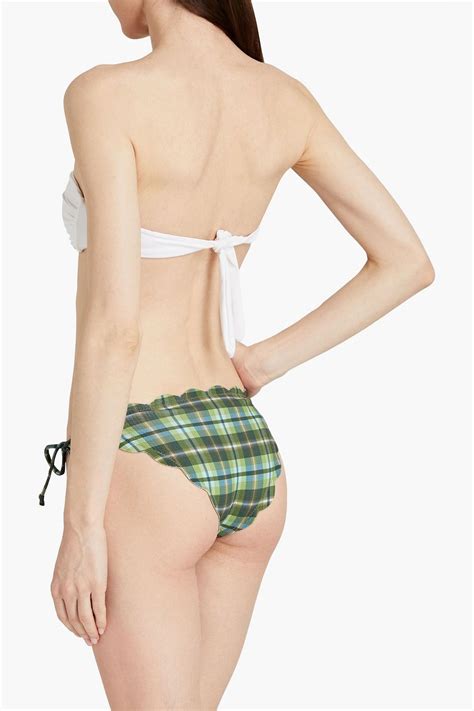 MARYSIA Mott Reversible Scalloped Seersucker Low Rise Bikini Briefs THE OUTNET