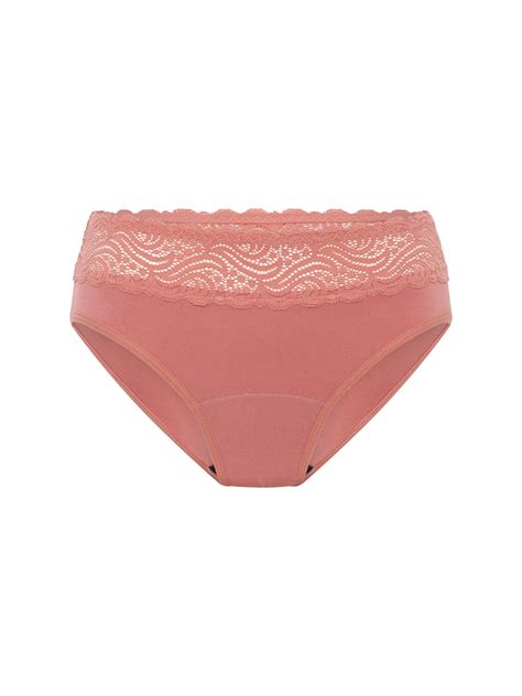 Menstrua N Kalhotky Modibodi Sensual Hi Waist Bikini Light Moderate Art Deco Pink Modi Adp