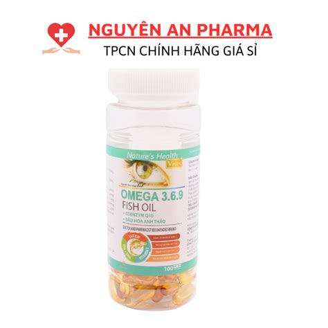 Viên dầu cá OMEGA 3 6 9 Vplus giảm mỏi mắt, giúp sáng mắt, tăng cường ...