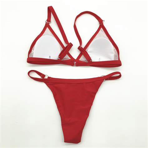 Sexy Thong Micro Bikinis Women Swimsuits Solid Push Up Swimwear Female Bikini Set