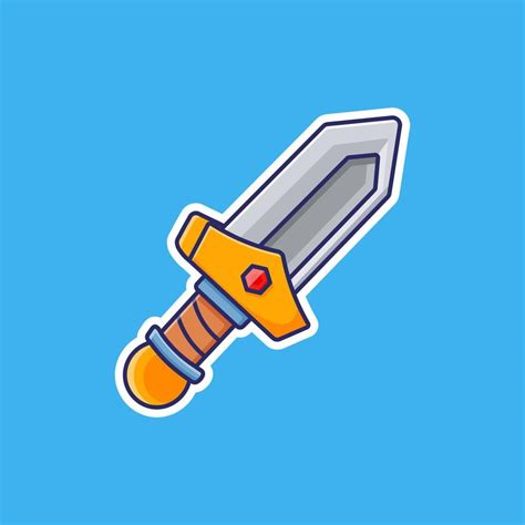 Cute Sword Cartoon Vector Icon Isolated Object 10671598 Vector Art At