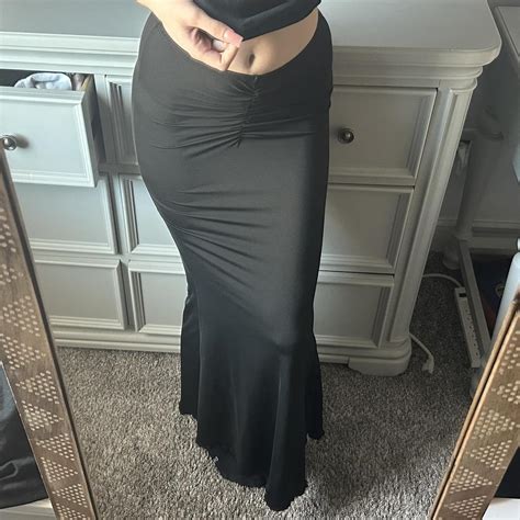 Long Black Mermaid Skirt That Is Stretchy And Super Depop