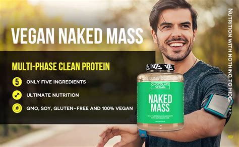 Naked Mass Chocolate Vegan Weight Gainer Lb Bulk GMO Free Gluten Free Soy Free Dairy