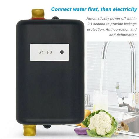 W Electric Tankless Instant Hot Water Heater Shower Kitchen Tap Faucet V