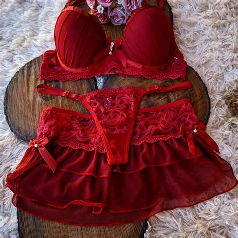 Lingerie Suti Calcinha Fio Dental E Saia Conjunto Langerie Sensual Bojo Madona Shopee