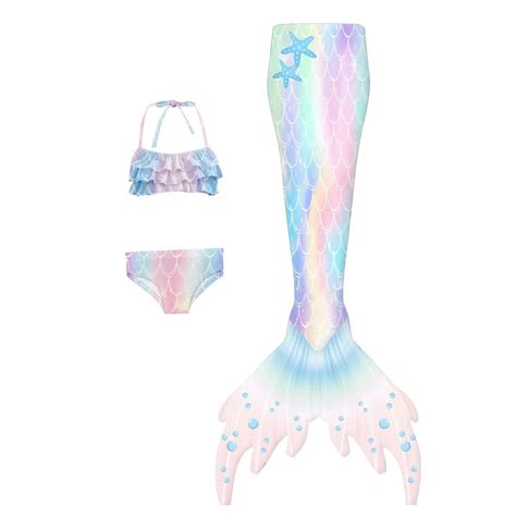 Girls Tankini Swimsuits Set Mermaid Bikinis Set Piece Swimsuit Bathing Suits Bikini Mermaid
