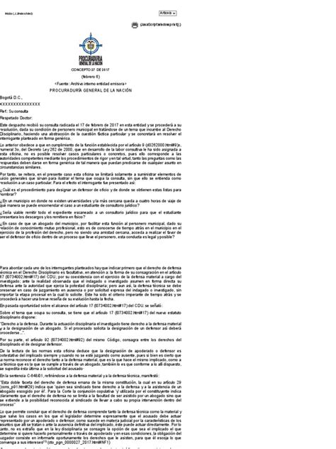 Guía Disciplinaria De La Procuraduría General De La Nación Defensor De