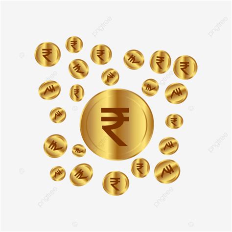 Gold Indian Digital Currency Rupee Vector Gold Indian Rupee Png And