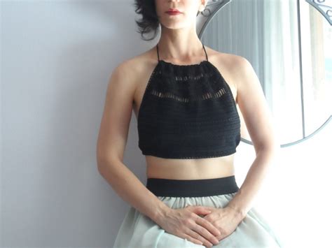 Crochet Halter Top Bikini Crochet Top High Neck Halter Etsy