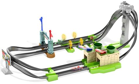 Hot Wheels Mario Kart Circuit Lite Track Bilbana Med Mario Kart Standard Bil Ghk
