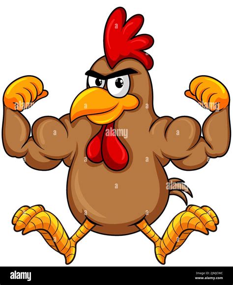 Muscular Rooster Cartoon Character Illustration Stock Vector Image