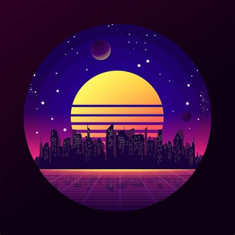 Premium Vector Color Illustration Of Cyber City